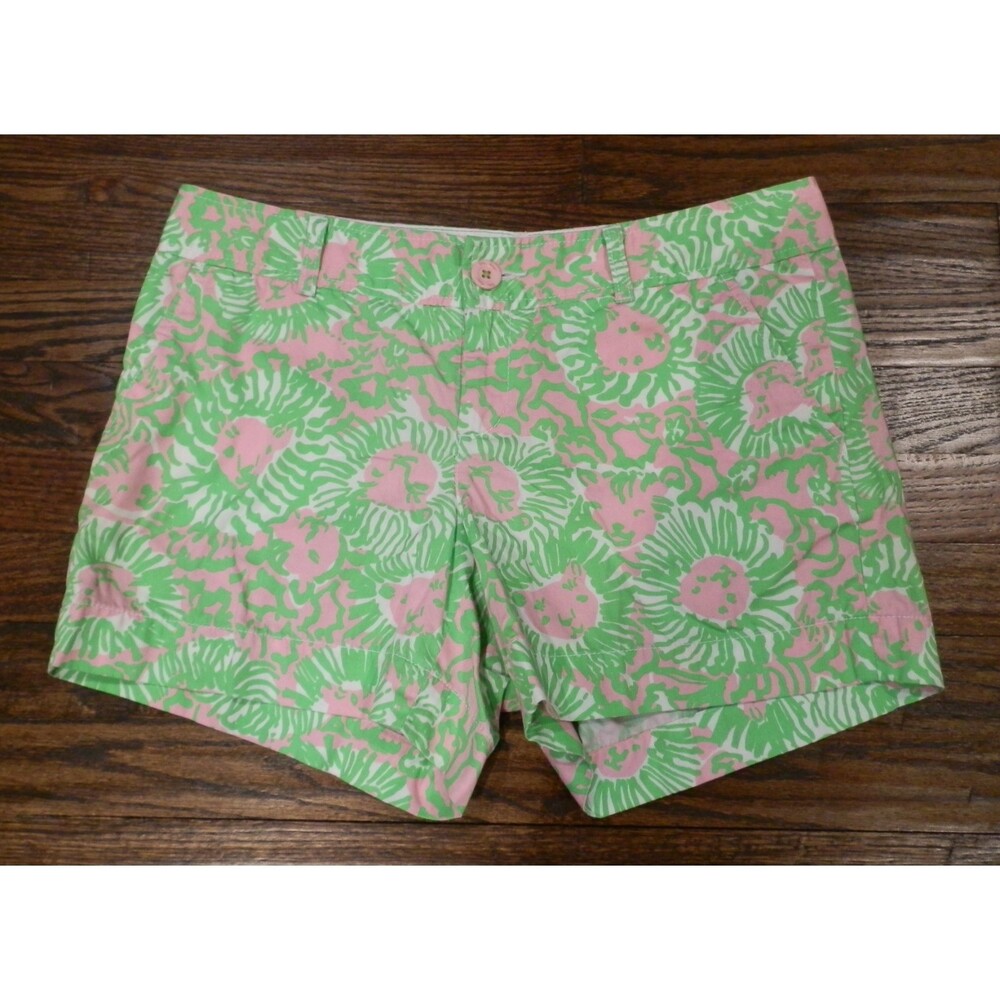 Lilly Pulitzer Pink and Green Women's Shorts Size 10
